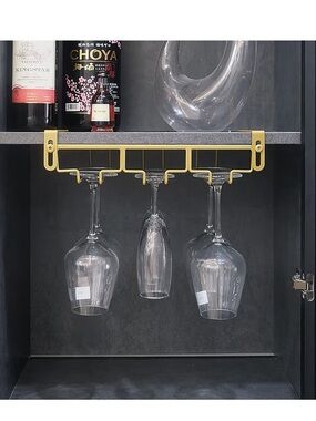 Under-Shelf Wine Glass Rack - Yellow